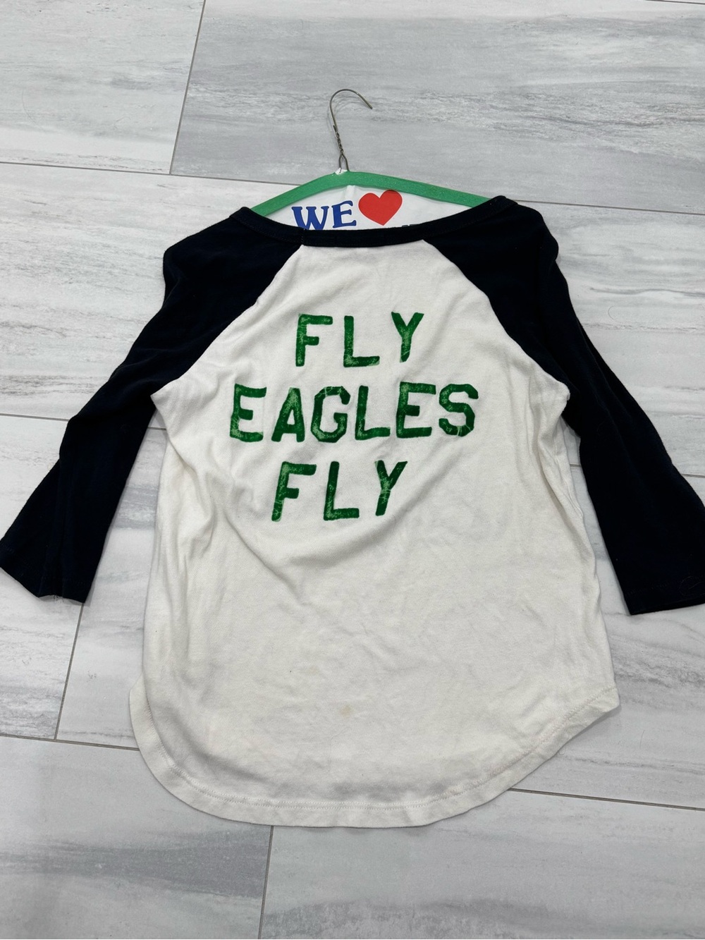 Junk Food Clothing Philadelphia Eagles White and Black Raglan Long Sleeve Tee - Picture 7 of 9